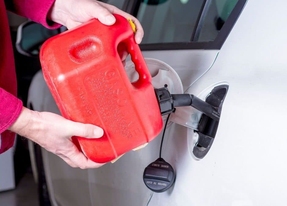 Gas can filling a car