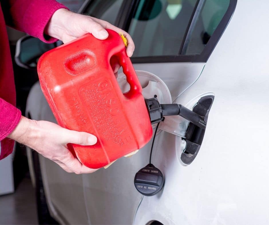 Gas can filling a car